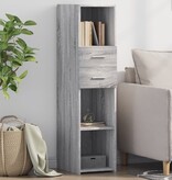 VidaXL Hoge kast 30x42,5x124 cm bewerkt hout grijs sonoma eikenkleur