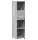VidaXL Hoge kast 30x42,5x124 cm bewerkt hout grijs sonoma eikenkleur