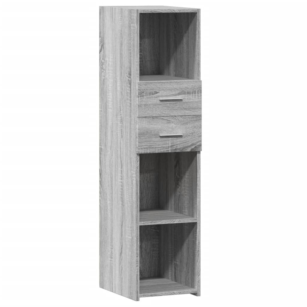 VidaXL Hoge kast 30x42,5x124 cm bewerkt hout grijs sonoma eikenkleur