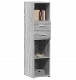 VidaXL Hoge kast 30x42,5x124 cm bewerkt hout grijs sonoma eikenkleur