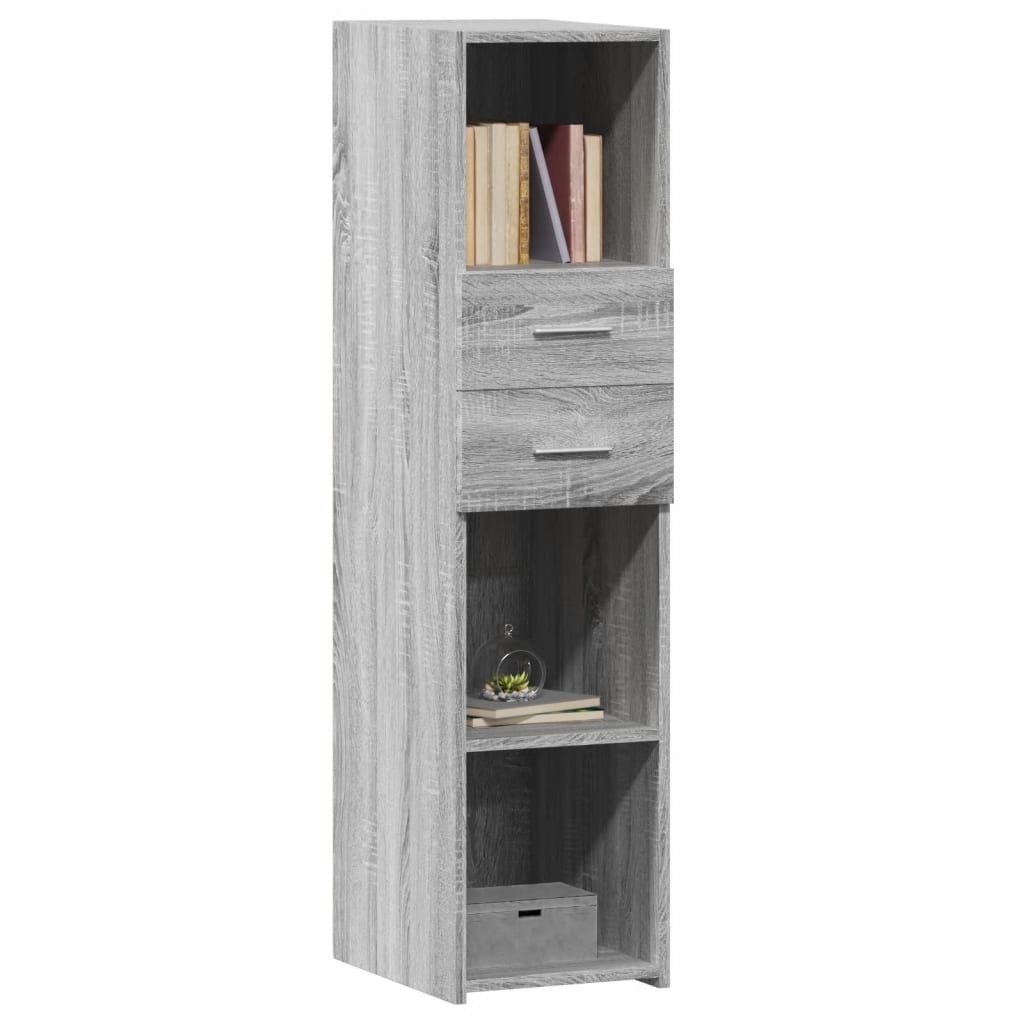 VidaXL Hoge kast 30x42,5x124 cm bewerkt hout grijs sonoma eikenkleur