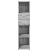 VidaXL Hoge kast 30x42,5x124 cm bewerkt hout grijs sonoma eikenkleur