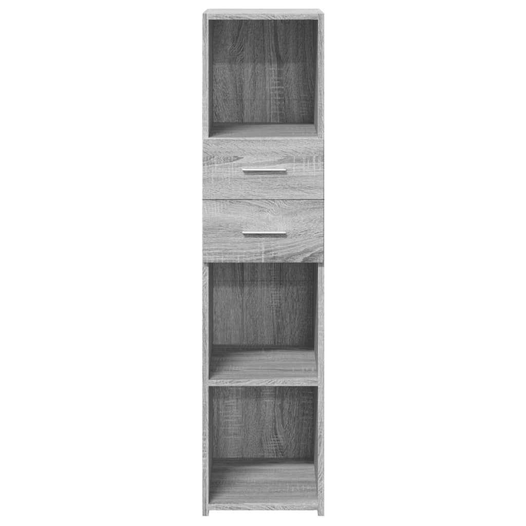 VidaXL Hoge kast 30x42,5x124 cm bewerkt hout grijs sonoma eikenkleur