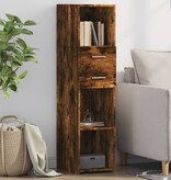 VidaXL Hoge kast 30x42,5x124 cm bewerkt hout gerookt eikenkleurig