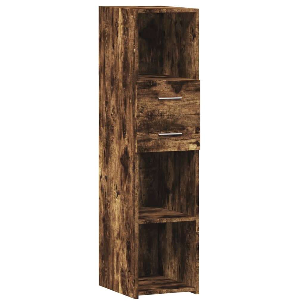 VidaXL Hoge kast 30x42,5x124 cm bewerkt hout gerookt eikenkleurig