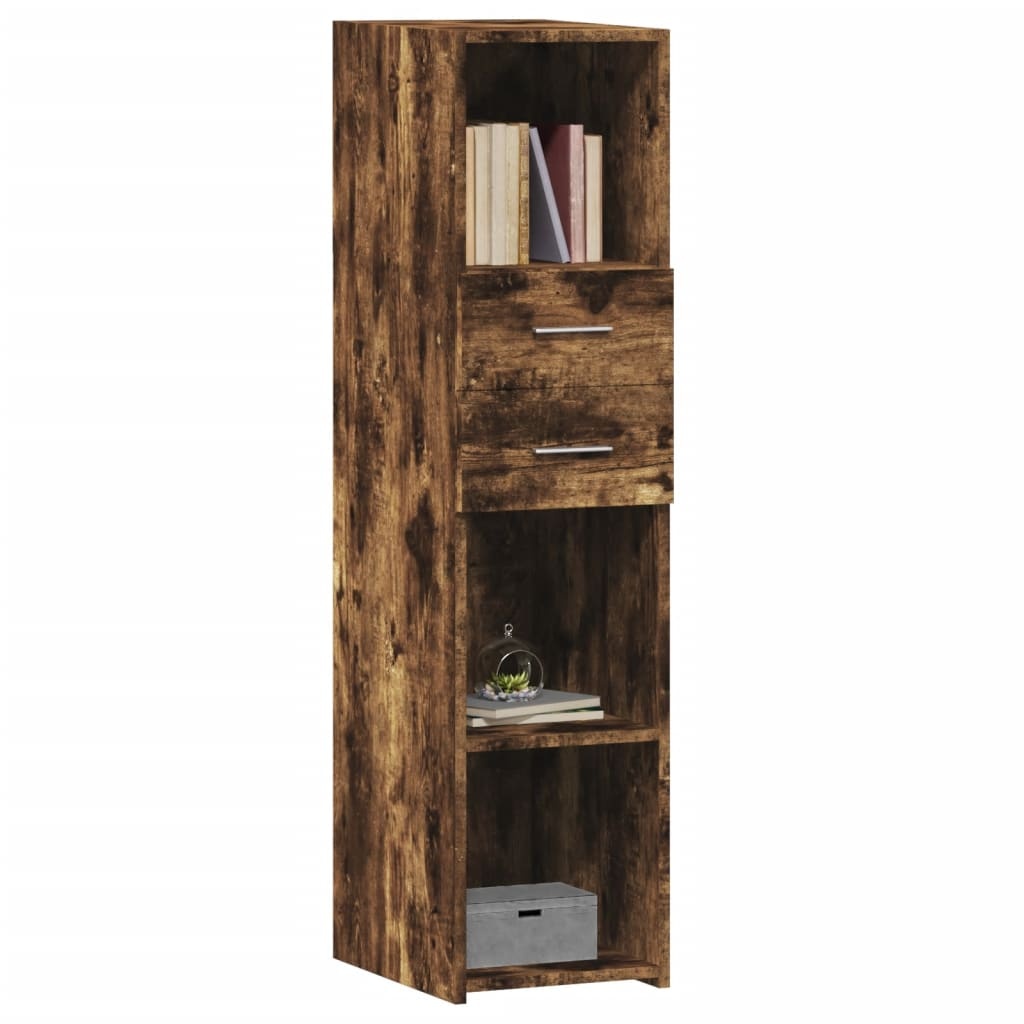 VidaXL Hoge kast 30x42,5x124 cm bewerkt hout gerookt eikenkleurig