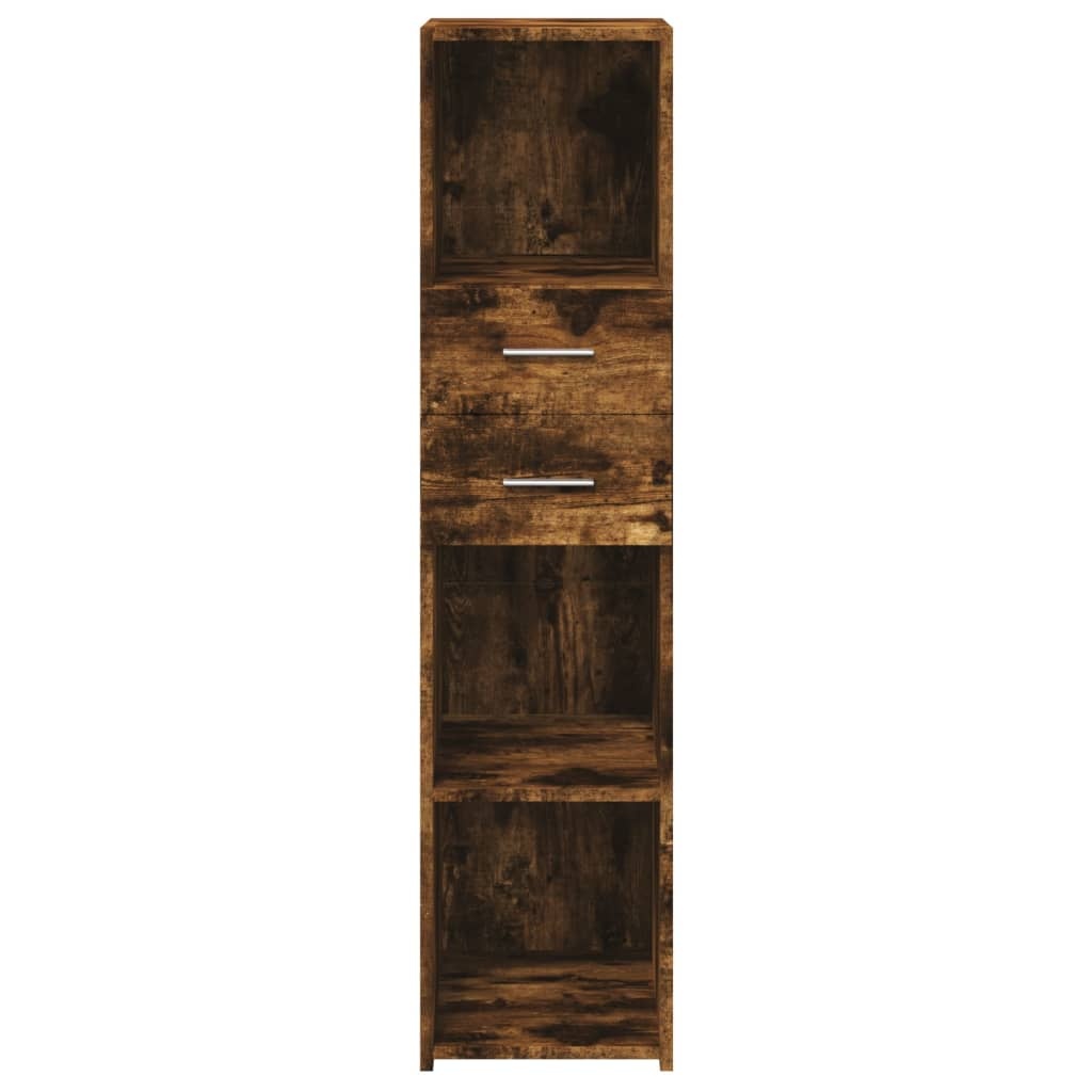 VidaXL Hoge kast 30x42,5x124 cm bewerkt hout gerookt eikenkleurig