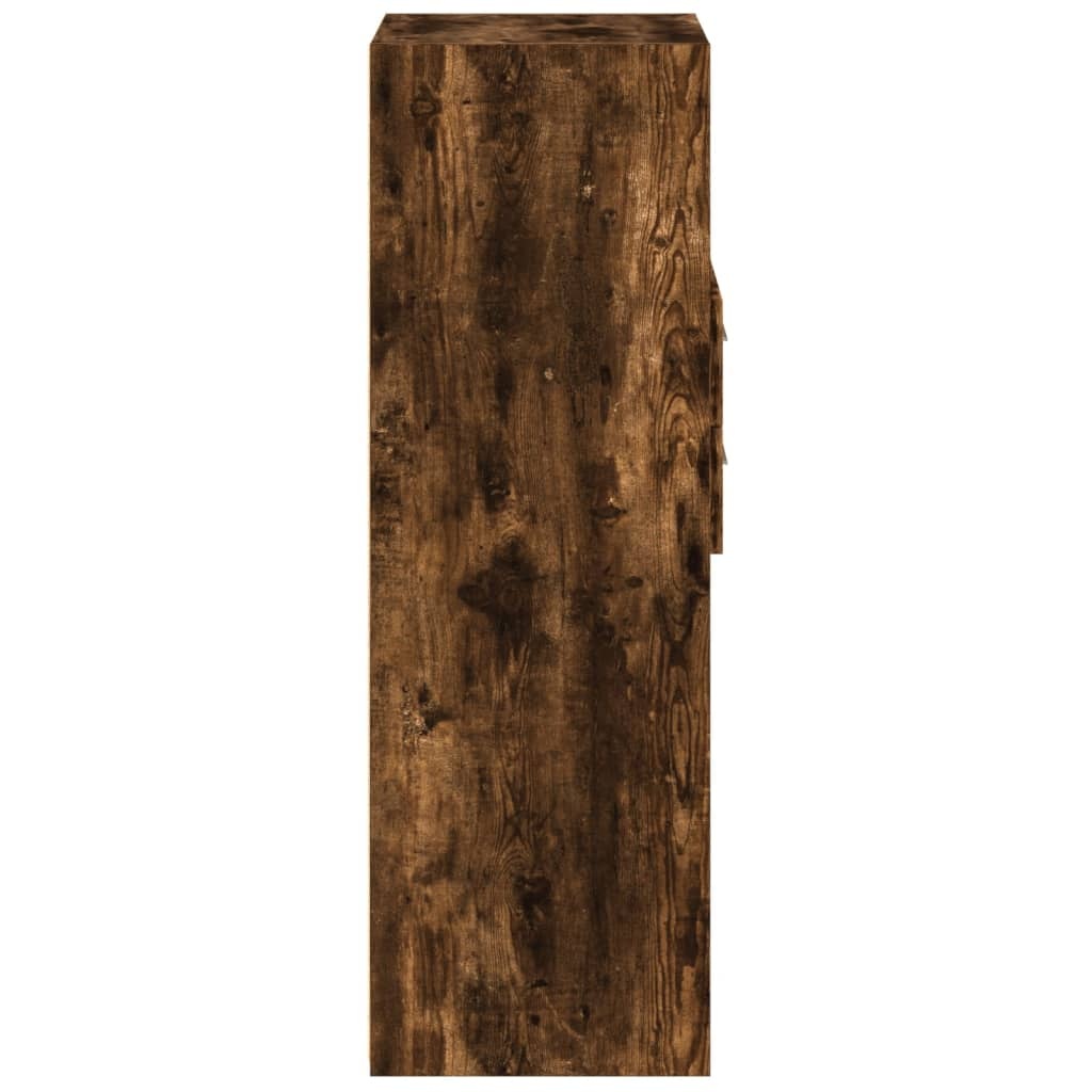 VidaXL Hoge kast 30x42,5x124 cm bewerkt hout gerookt eikenkleurig
