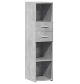 VidaXL Hoge kast 30x42,5x124 cm bewerkt hout betongrijs