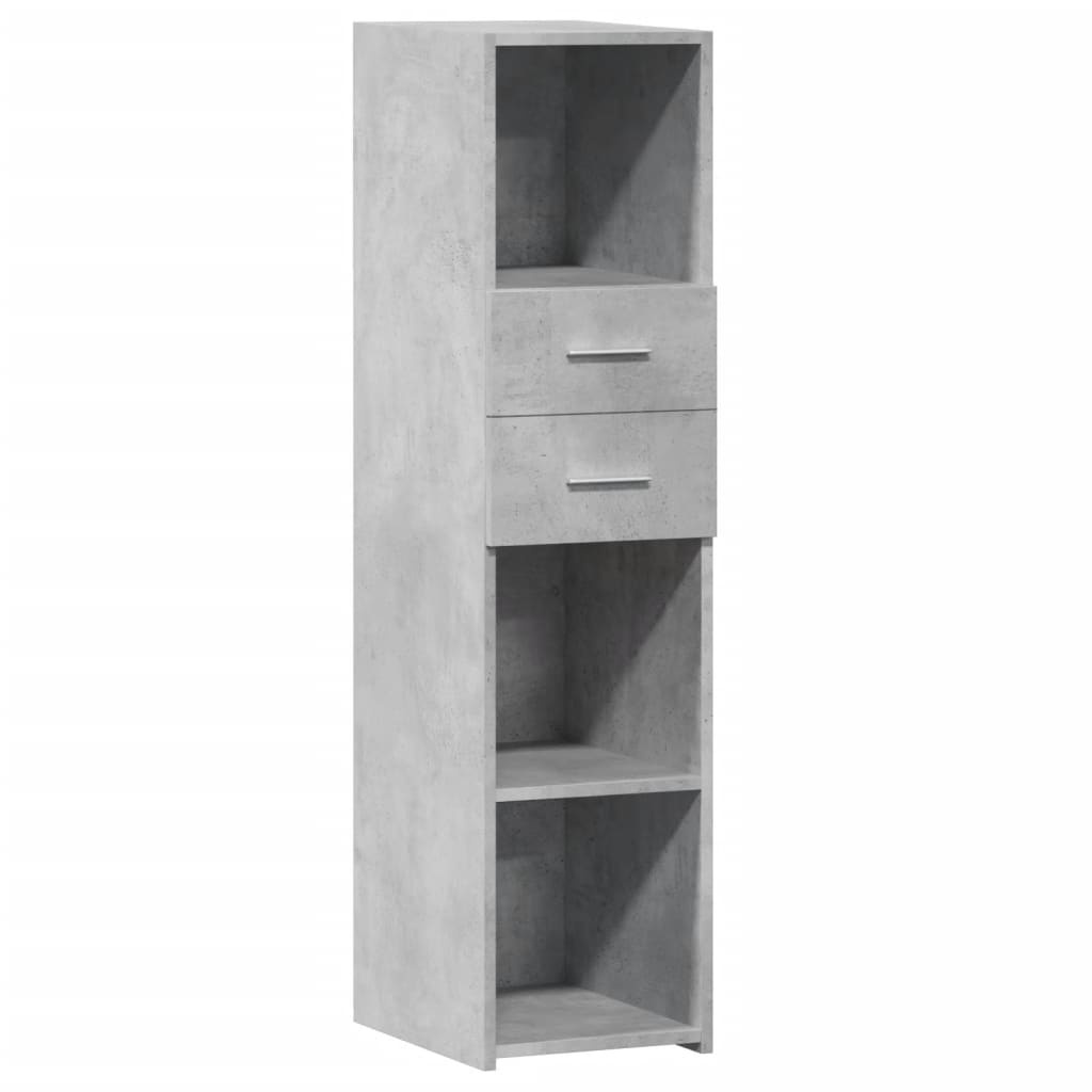 VidaXL Hoge kast 30x42,5x124 cm bewerkt hout betongrijs
