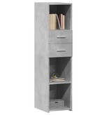 VidaXL Hoge kast 30x42,5x124 cm bewerkt hout betongrijs
