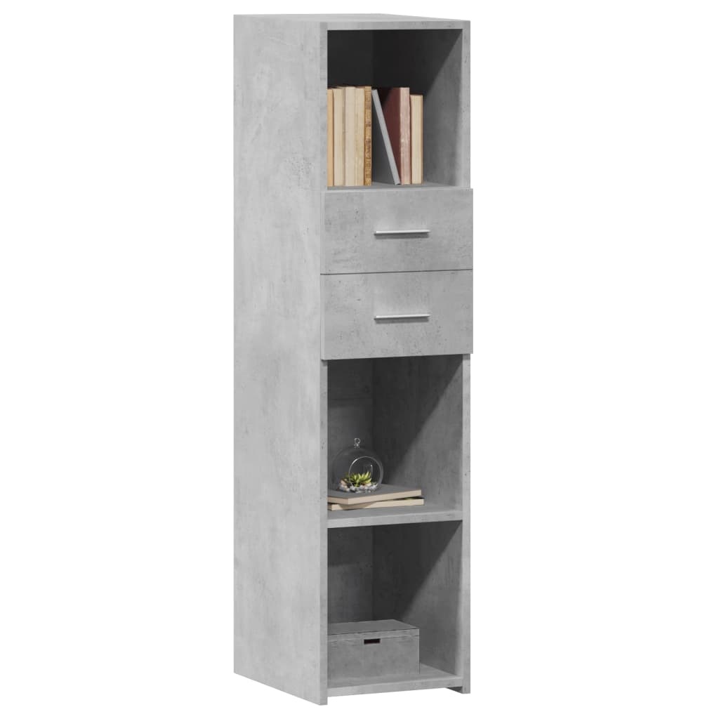 VidaXL Hoge kast 30x42,5x124 cm bewerkt hout betongrijs