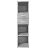 VidaXL Hoge kast 30x42,5x124 cm bewerkt hout betongrijs