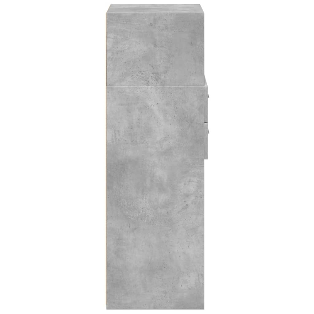 VidaXL Hoge kast 30x42,5x124 cm bewerkt hout betongrijs