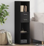 VidaXL Hoge kast 30x42,5x124 cm bewerkt hout zwart