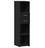VidaXL Hoge kast 30x42,5x124 cm bewerkt hout zwart