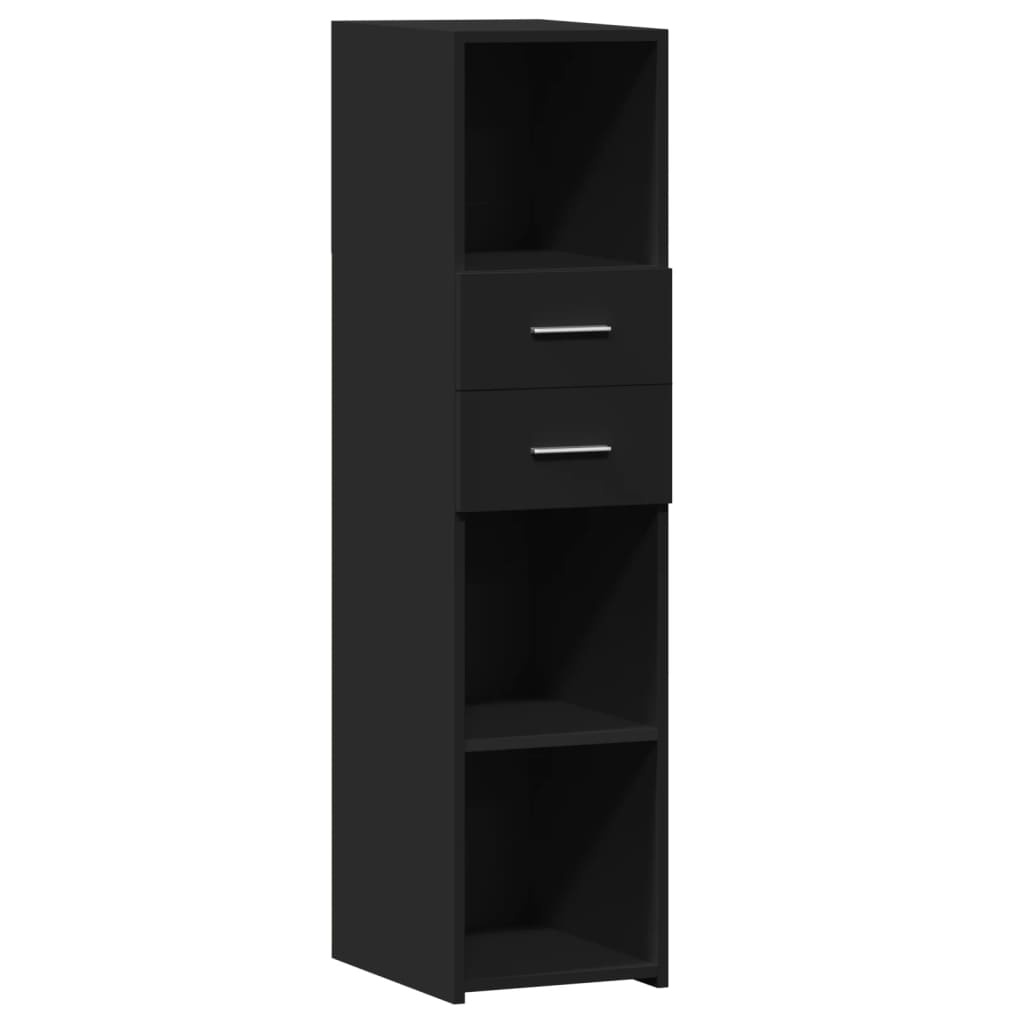 VidaXL Hoge kast 30x42,5x124 cm bewerkt hout zwart