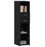 VidaXL Hoge kast 30x42,5x124 cm bewerkt hout zwart