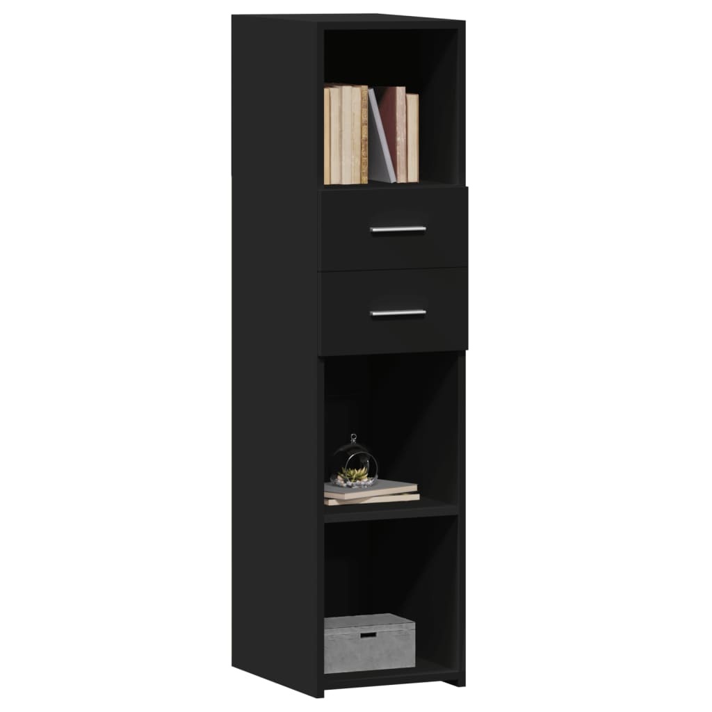 VidaXL Hoge kast 30x42,5x124 cm bewerkt hout zwart