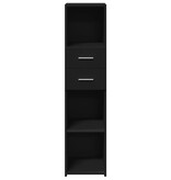 VidaXL Hoge kast 30x42,5x124 cm bewerkt hout zwart