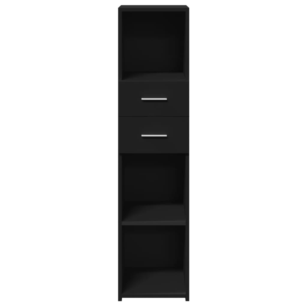 VidaXL Hoge kast 30x42,5x124 cm bewerkt hout zwart