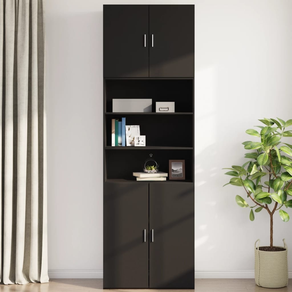 VidaXL Wandkast 80x42,5x64 cm bewerkt hout zwart