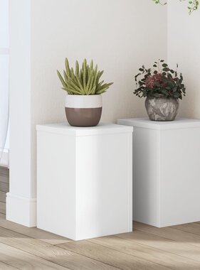 VidaXL Plantenstandaards 2 st 20x20x30 cm bewerkt hout wit