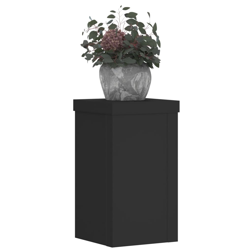 VidaXL Plantenstandaards 2 st 10x10x18 cm bewerkt hout zwart