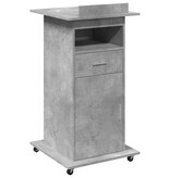 VidaXL Lessenaar met wielen en lade 55x55x107 cm hout betongrijs