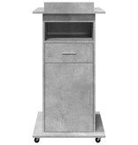 VidaXL Lessenaar met wielen en lade 55x55x107 cm hout betongrijs