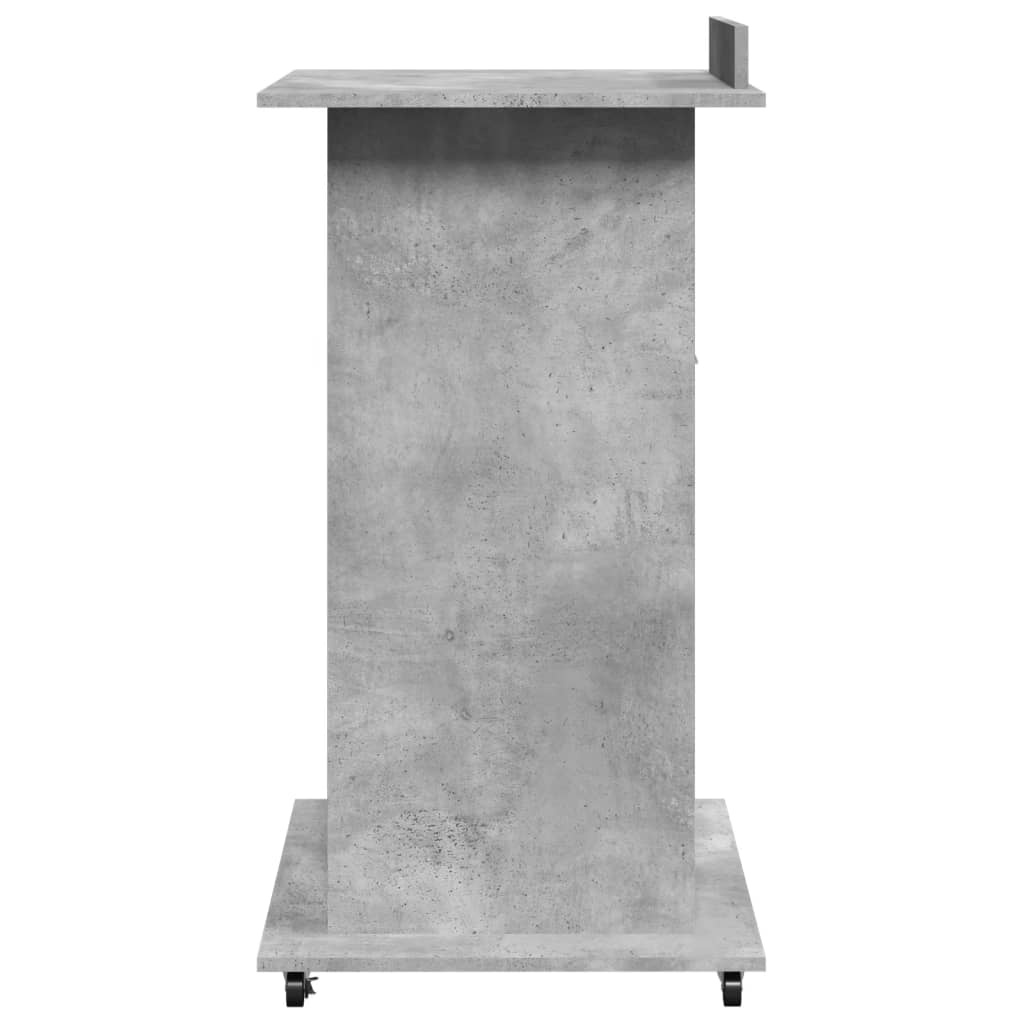 VidaXL Lessenaar met wielen en lade 55x55x107 cm hout betongrijs