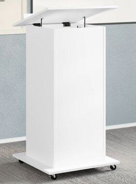 VidaXL Lessenaar met wielen en lade 55x55x107 cm bewerkt hout wit