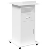 VidaXL Lessenaar met wielen en lade 55x55x107 cm bewerkt hout wit