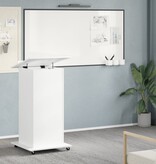 VidaXL Lessenaar met wielen en lade 55x55x107 cm bewerkt hout wit