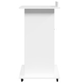 VidaXL Lessenaar met wielen en lade 55x55x107 cm bewerkt hout wit