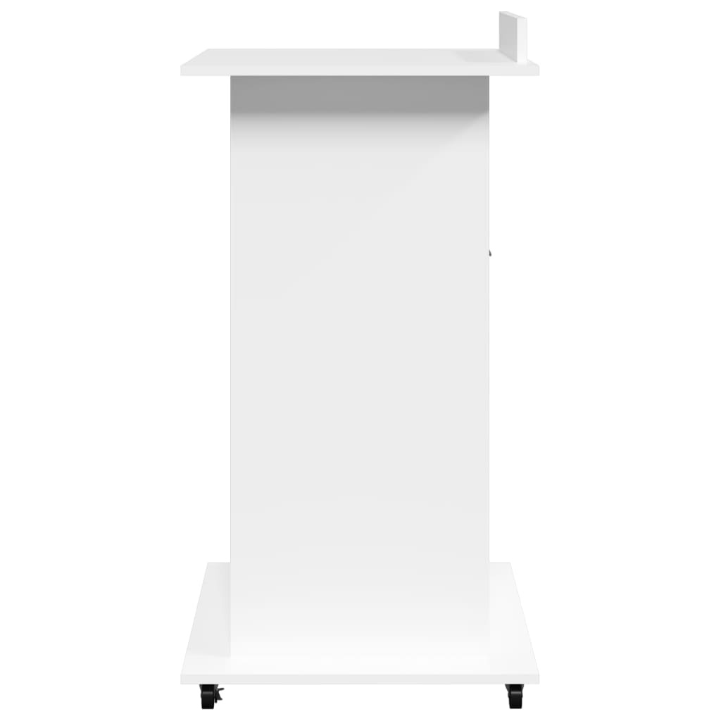 VidaXL Lessenaar met wielen en lade 55x55x107 cm bewerkt hout wit