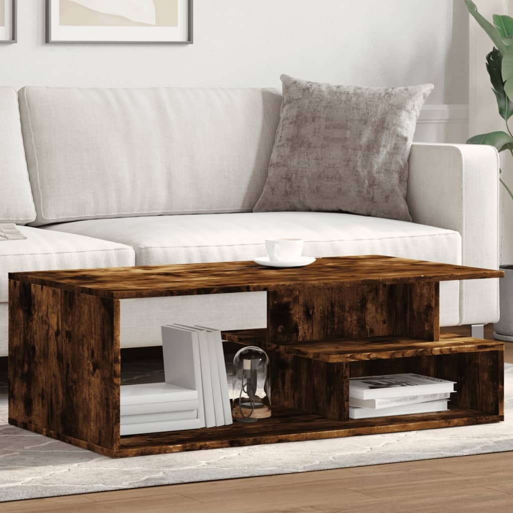 VidaXL Salontafel 102x55x35 cm bewerkt hout gerookt eikenkleurig