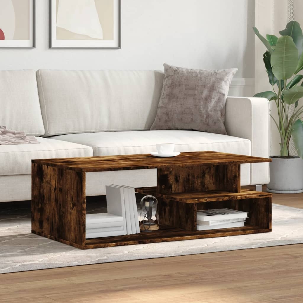 VidaXL Salontafel 102x55x35 cm bewerkt hout gerookt eikenkleurig