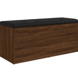 vidaXL Opbergbankje 102x42x45 cm bewerkt hout bruin eikenkleur