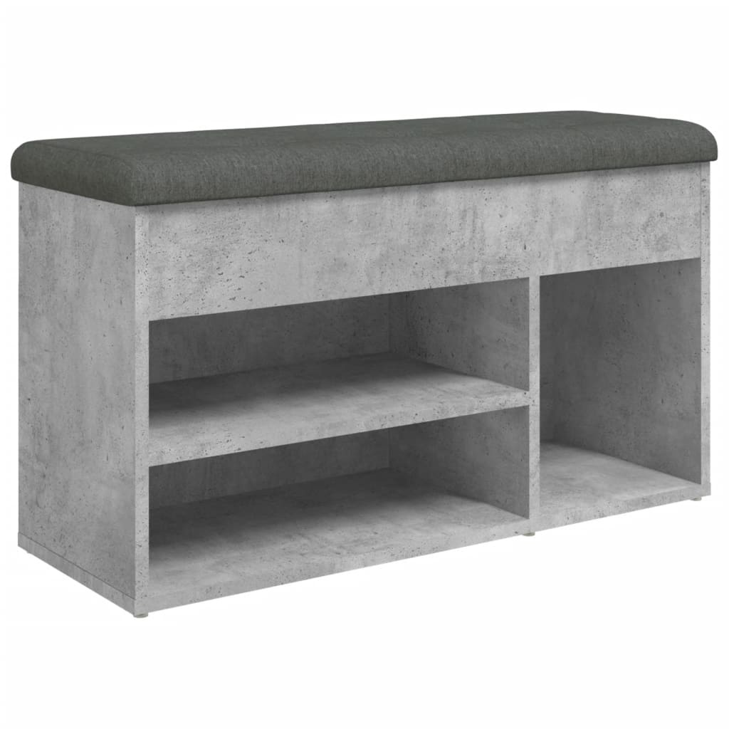 VidaXL Schoenenbank 82x32x45,5 cm bewerkt hout betongrijs