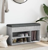 VidaXL Schoenenbank 82x32x45,5 cm bewerkt hout betongrijs