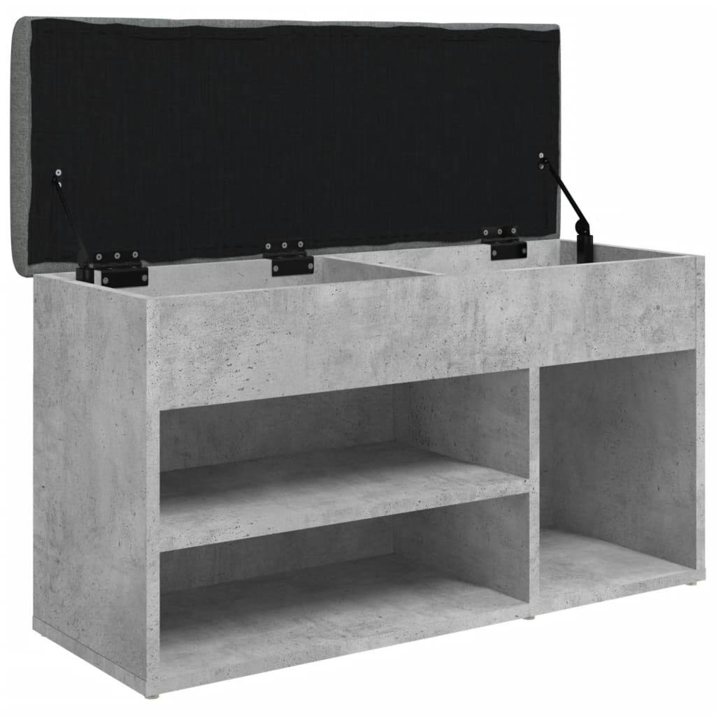 VidaXL Schoenenbank 82x32x45,5 cm bewerkt hout betongrijs
