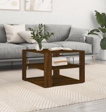 VidaXL Salontafel 59,5x59,5x40 cm bewerkt hout bruin eikenkleurig