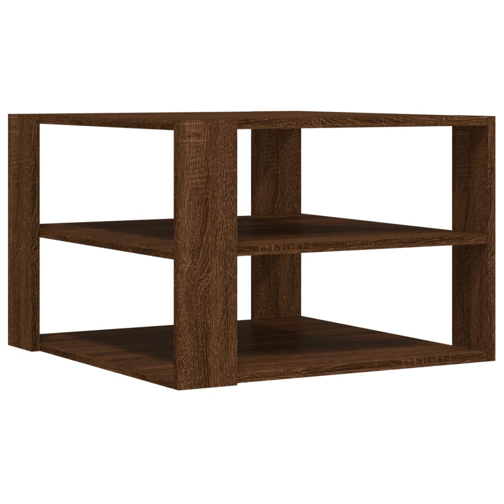 VidaXL Salontafel 59,5x59,5x40 cm bewerkt hout bruin eikenkleurig