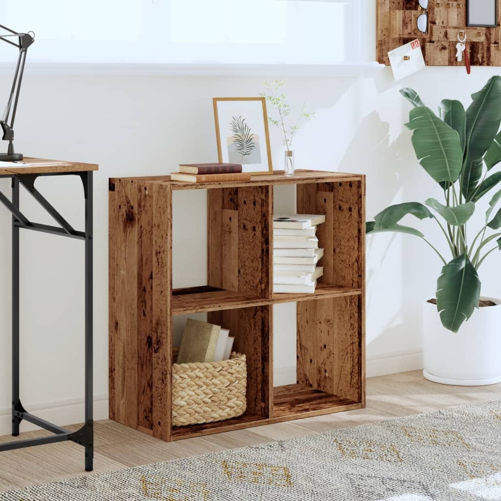VidaXL Boekenkast 68,5x32x68,5 cm bewerkt hout oud houtkleurig