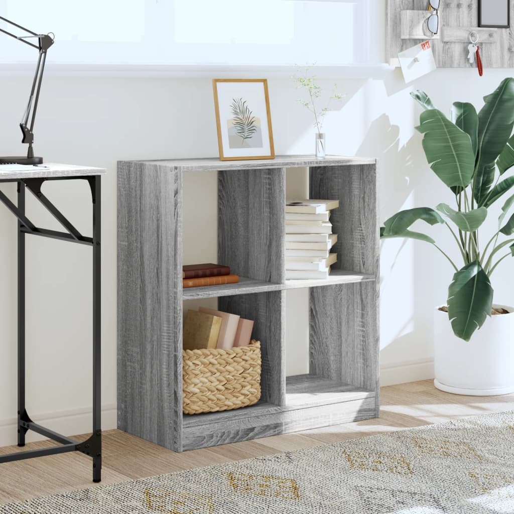 VidaXL Boekenkast 68,5x32x75 cm bewerkt hout grijs sonoma eikenkleurig