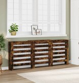 VidaXL Radiatorombouw 205x21,5x83,5 cm bewerkt hout gerookt eikenkleur