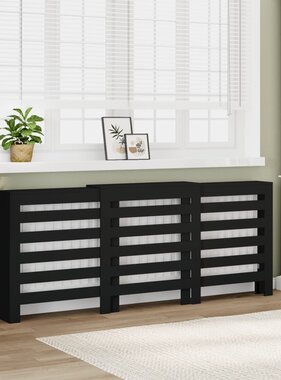 VidaXL Radiatorombouw 205x21,5x83,5 cm bewerkt hout zwart