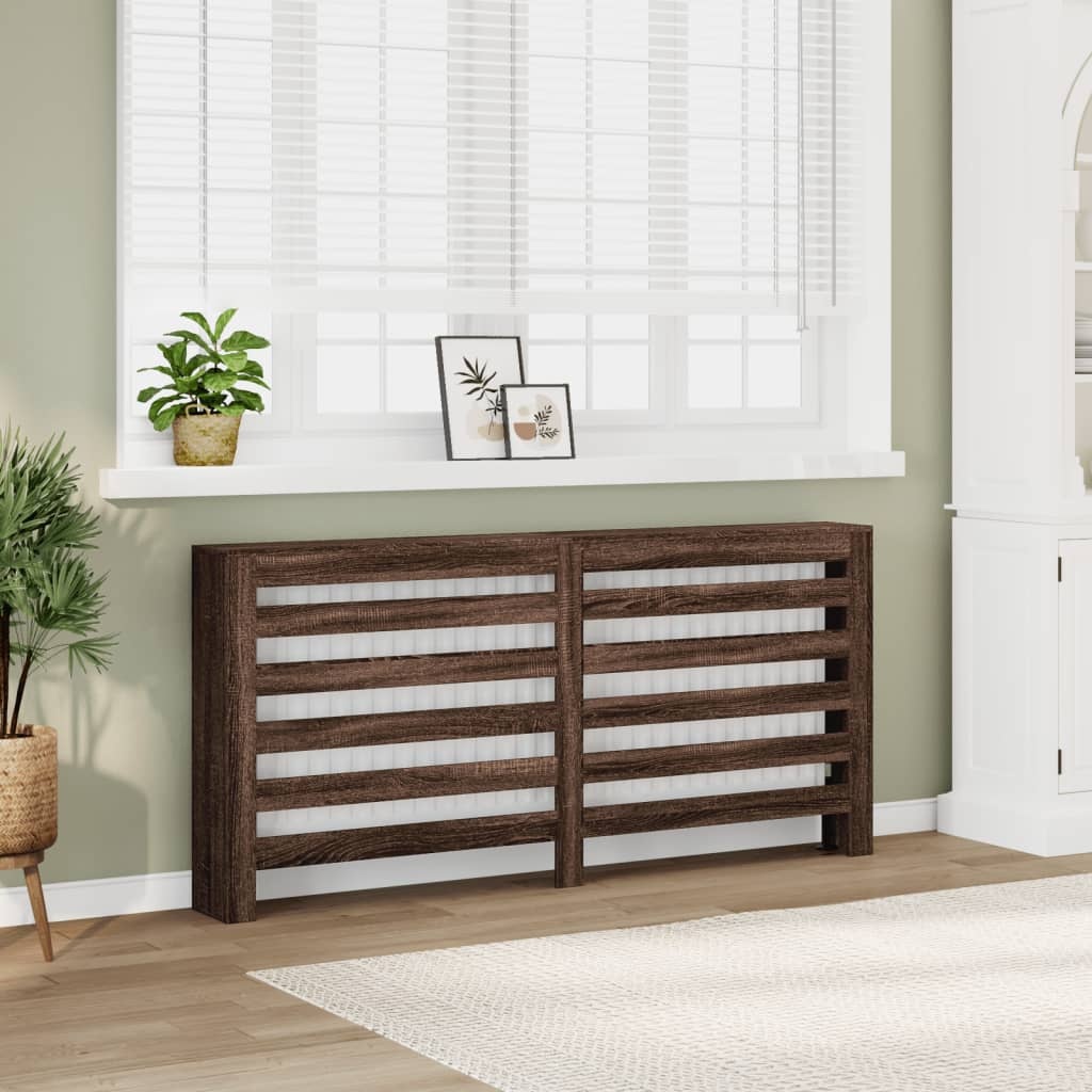 VidaXL Radiatorombouw 175x20x82 cm bewerkt hout bruin eikenkleurig