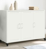 VidaXL Dressoir 100,5x39x72 cm koudgewalst staal wit